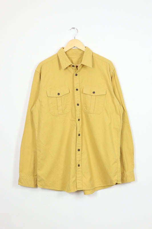 Yellow Flannel Button-Down Shirt