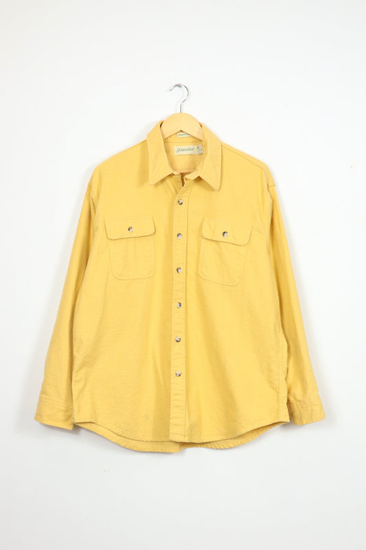 Yellow Flannel Button-Down Shirt