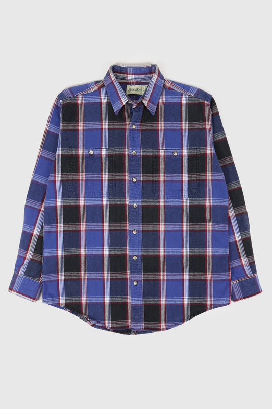 Vintage Blue Plaid Button-Down Shirt Image 0