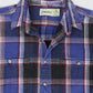 Vintage Blue Plaid Button-Down Shirt Image 2