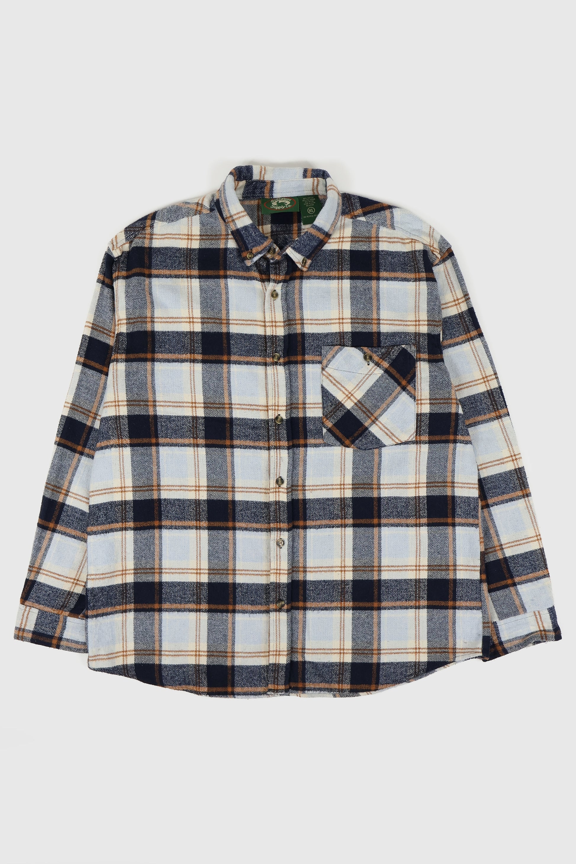 Vintage Plaid Flannel Button-Down Shirt Image 0