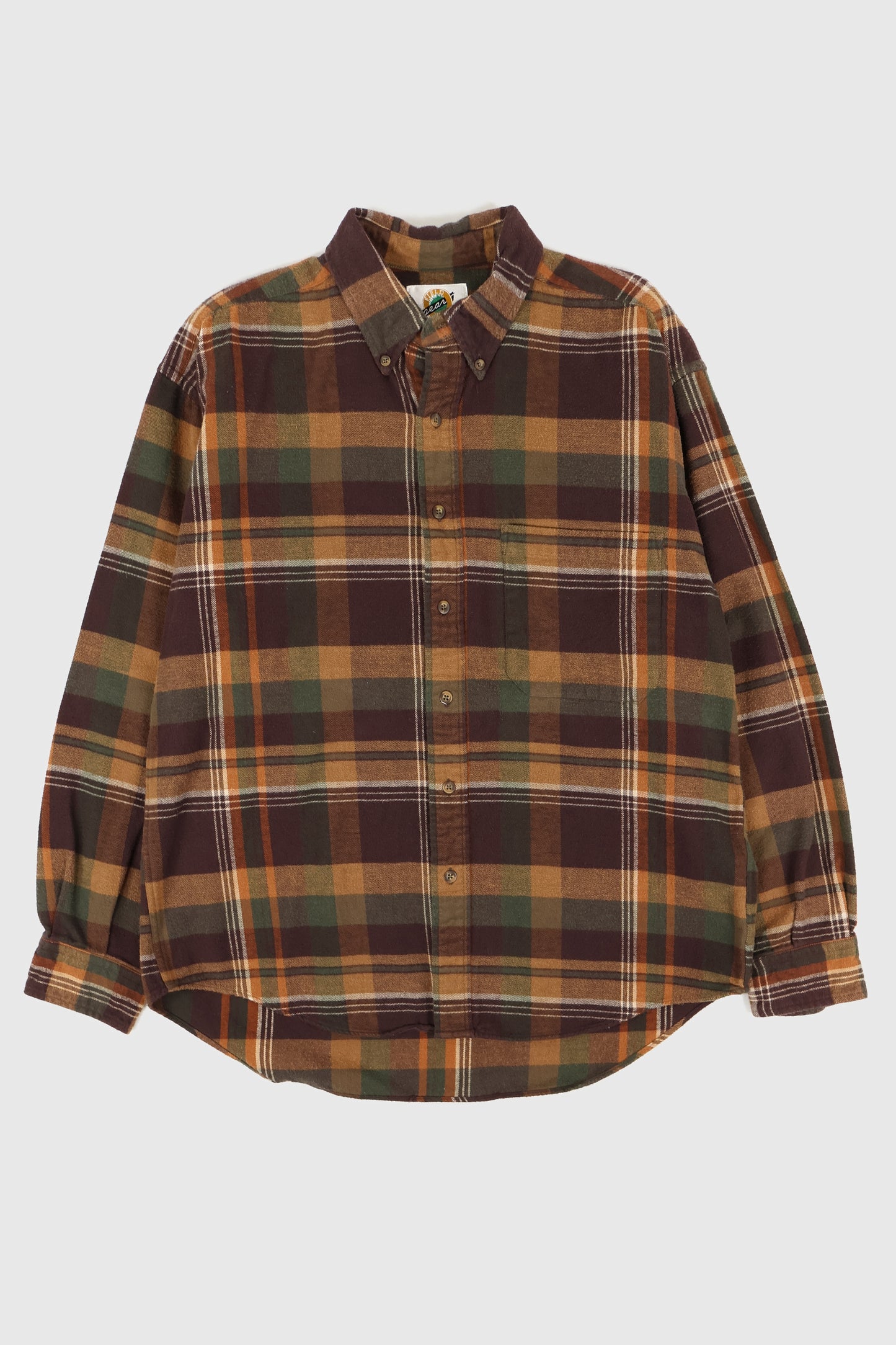 Vintage Brown Flannel Button-Down Shirt Image 0