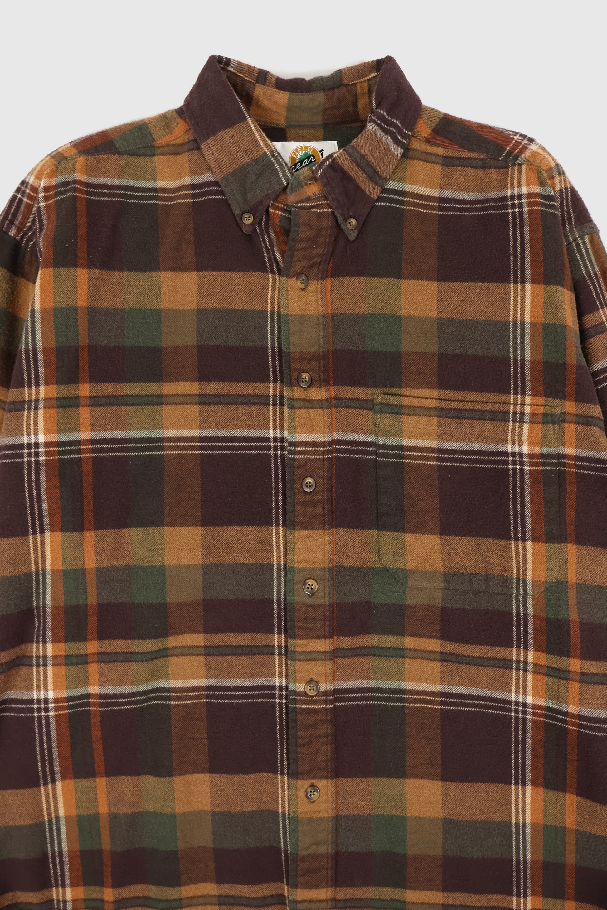 Vintage Brown Flannel Button-Down Shirt Image 1