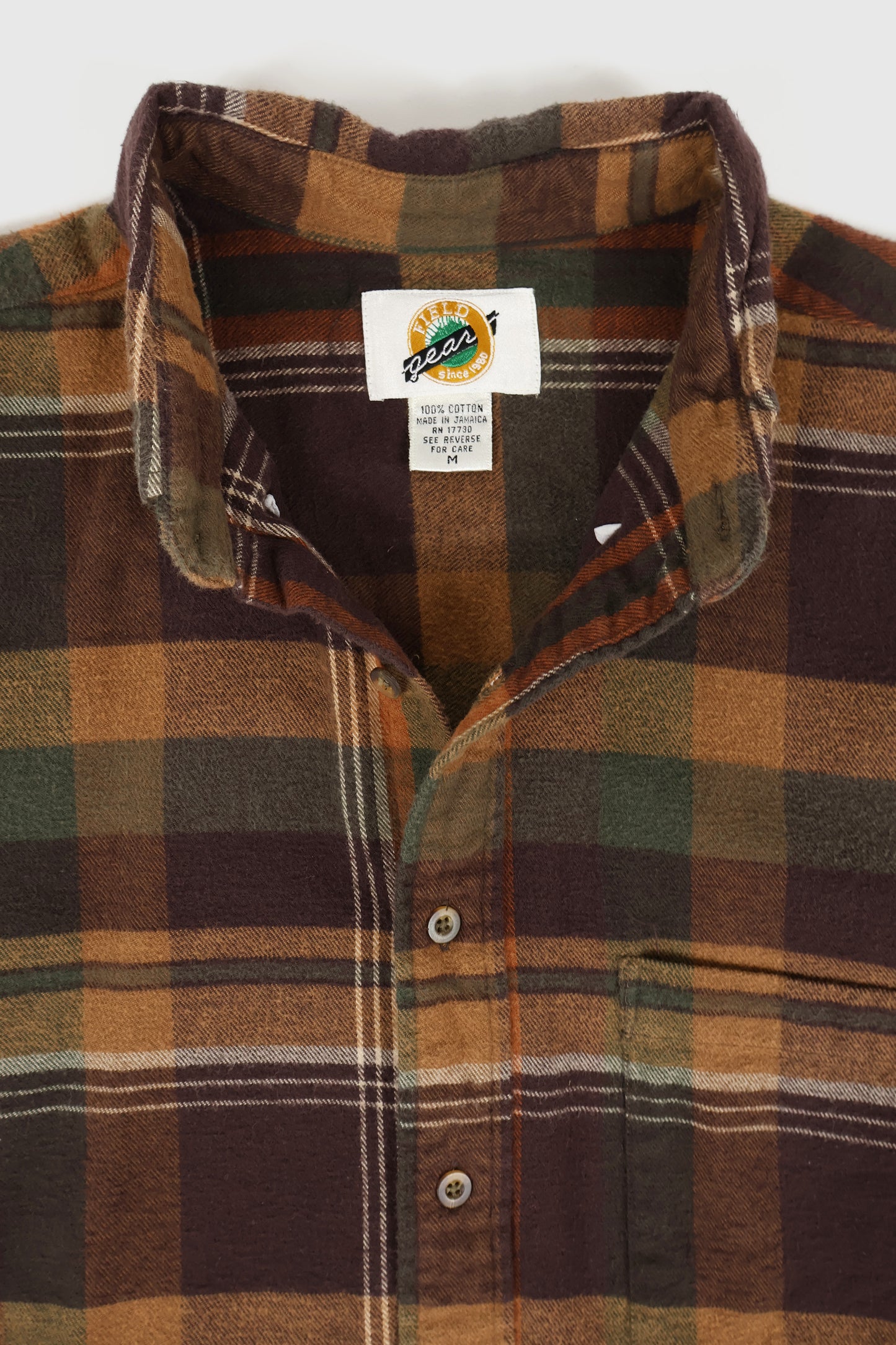 Vintage Brown Flannel Button-Down Shirt Image 2