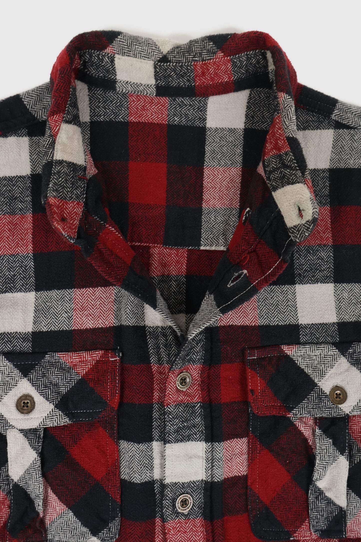 Vintage Red Plaid Flannel Button-Down Shirt Image 2