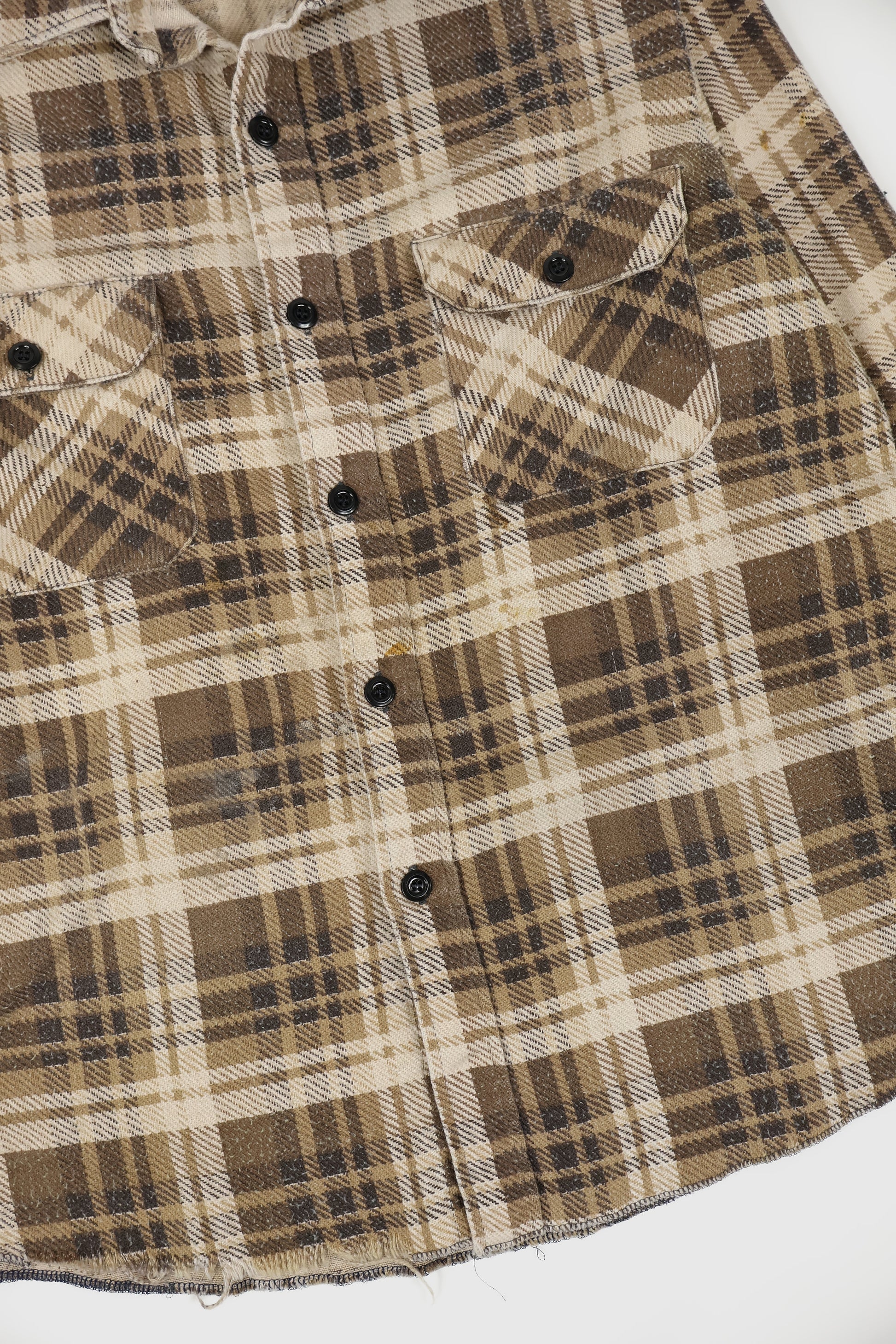 Vintage Brown Plaid Flannel Button-Down Shirt Image 3