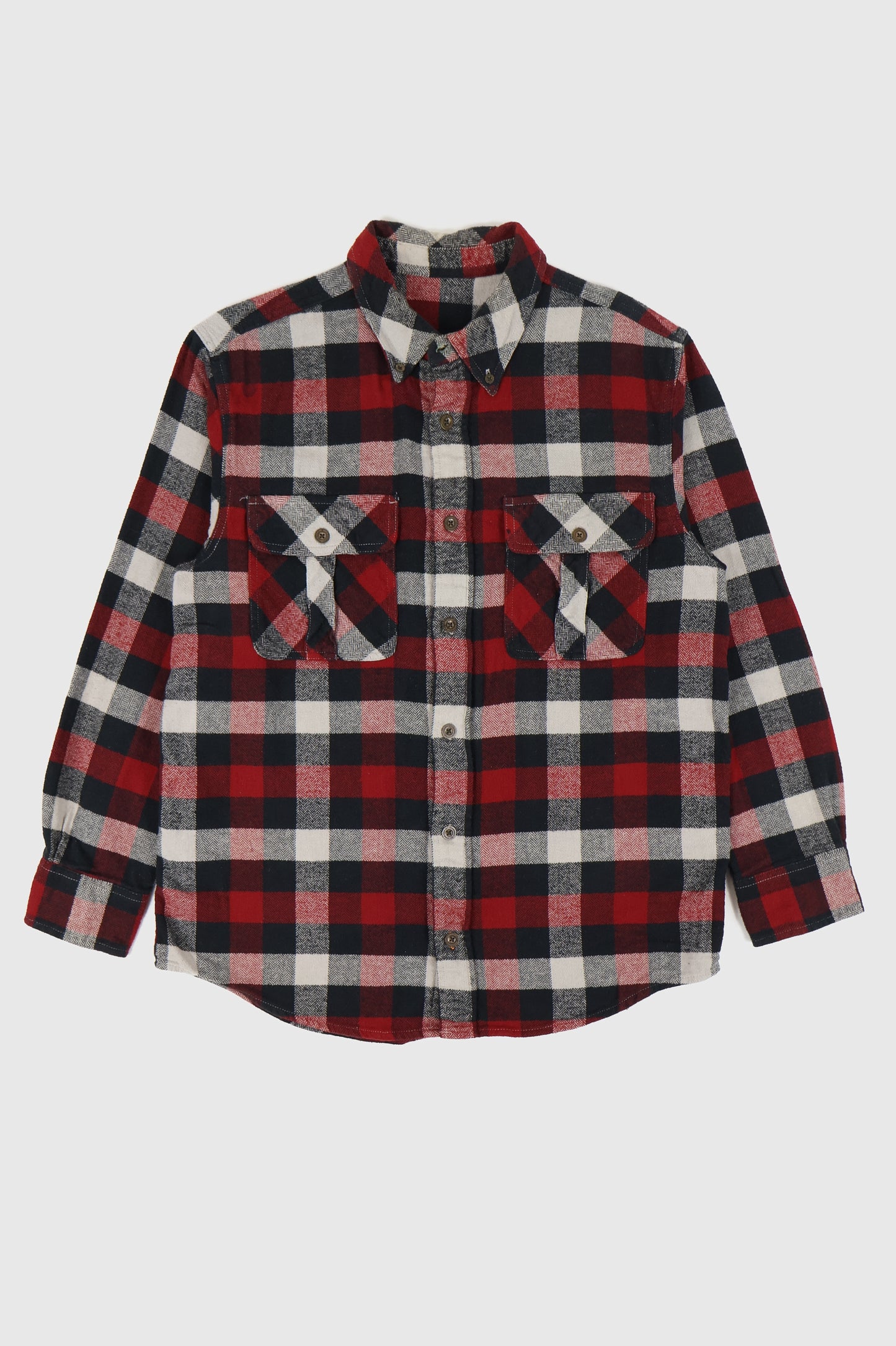 Vintage Red Plaid Flannel Button-Down Shirt Image 0