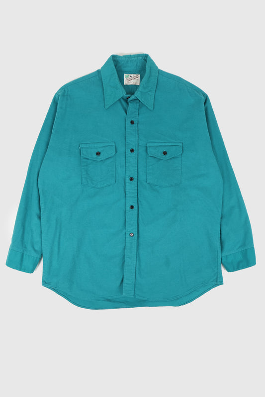 Vintage Green Flannel Button-Down Shirt Image 0