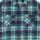 Vintage Blue Plaid Flannel Button-Down Shirt Image 1