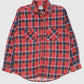 Vintage Red Plaid Flannel Button-Down Shirt Image 0