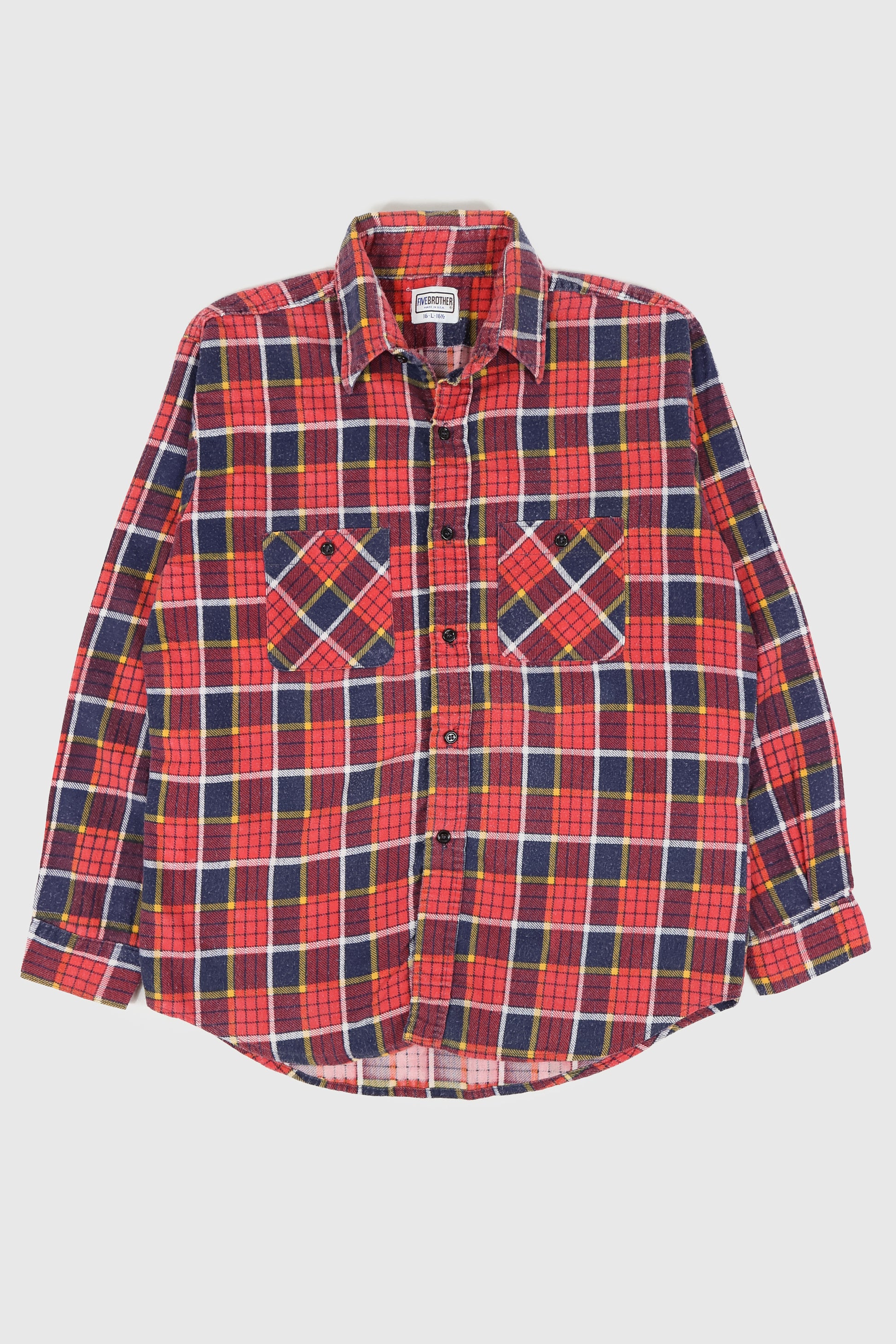 Vintage Red Plaid Flannel Button-Down Shirt Image 0