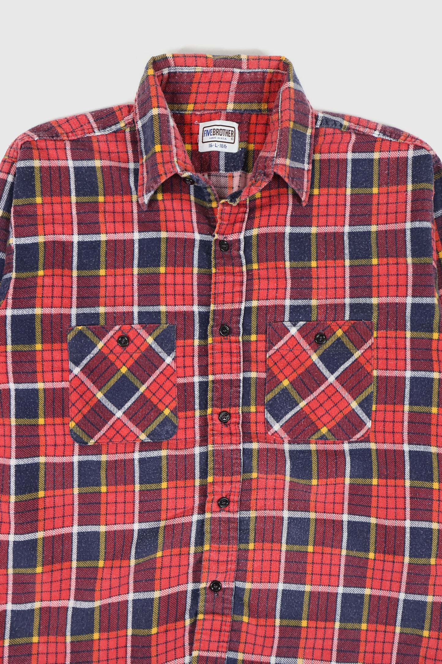 Vintage Red Plaid Flannel Button-Down Shirt Image 1