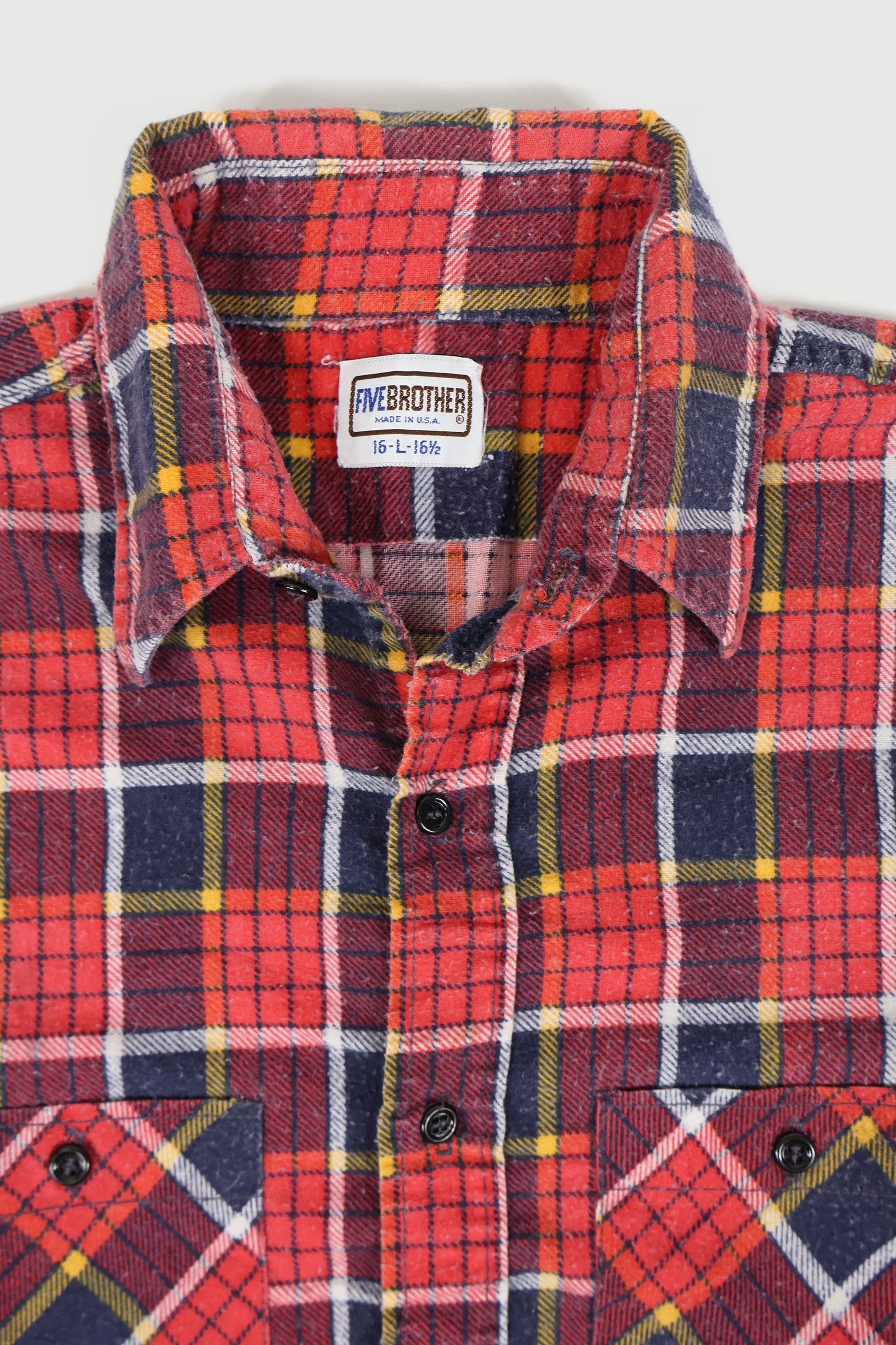 Vintage Red Plaid Flannel Button-Down Shirt Image 2