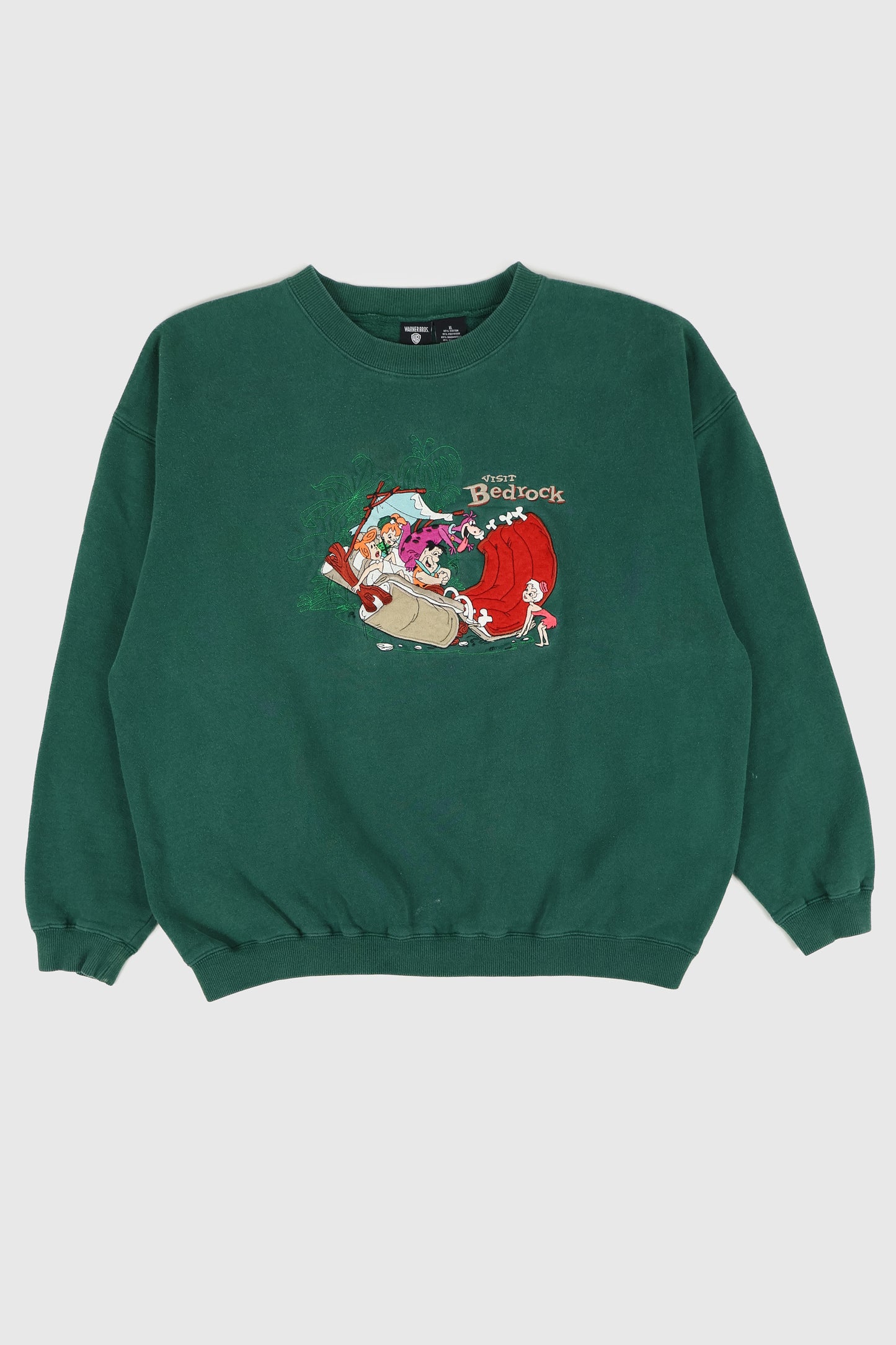 Vintage Visit Bedrock Flintstones Crewneck Image 0