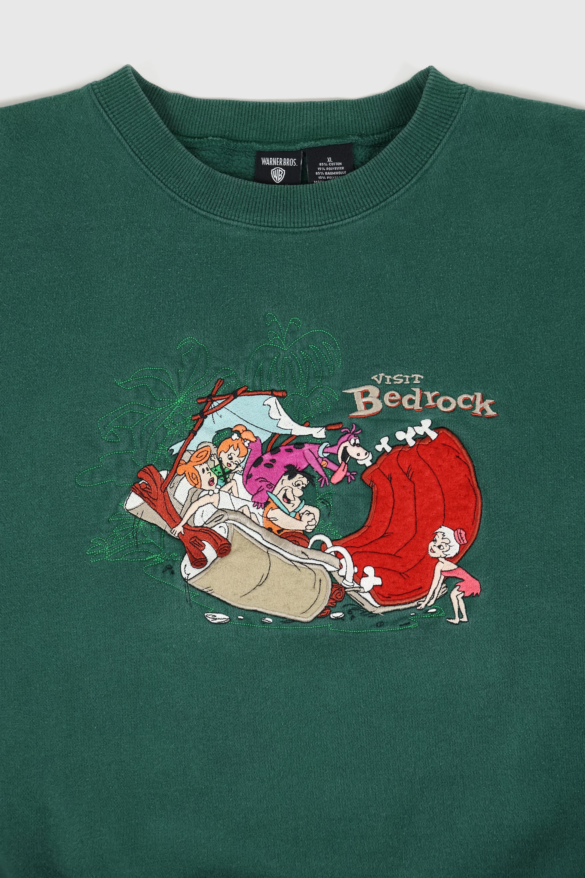 Vintage Visit Bedrock Flintstones Crewneck Image 1