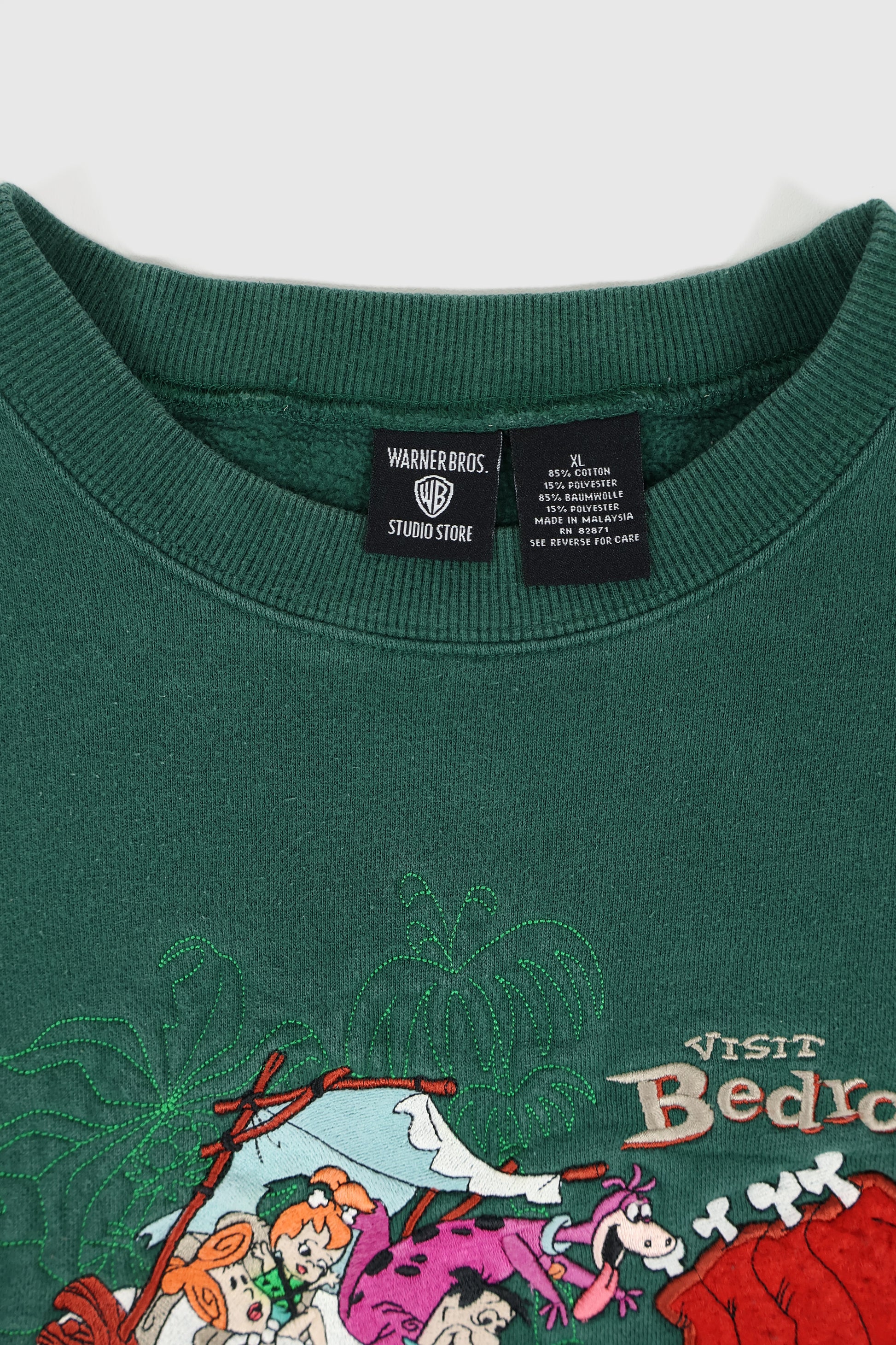 Vintage Visit Bedrock Flintstones Crewneck Image 2