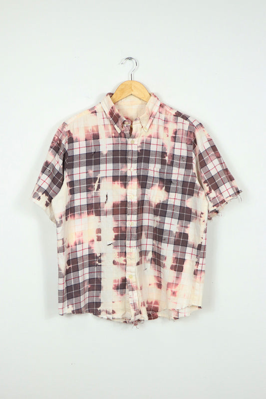 Vintage Distressed Bleached Button-Down