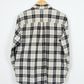 Frayed Black Plaid Button-Down Shirt