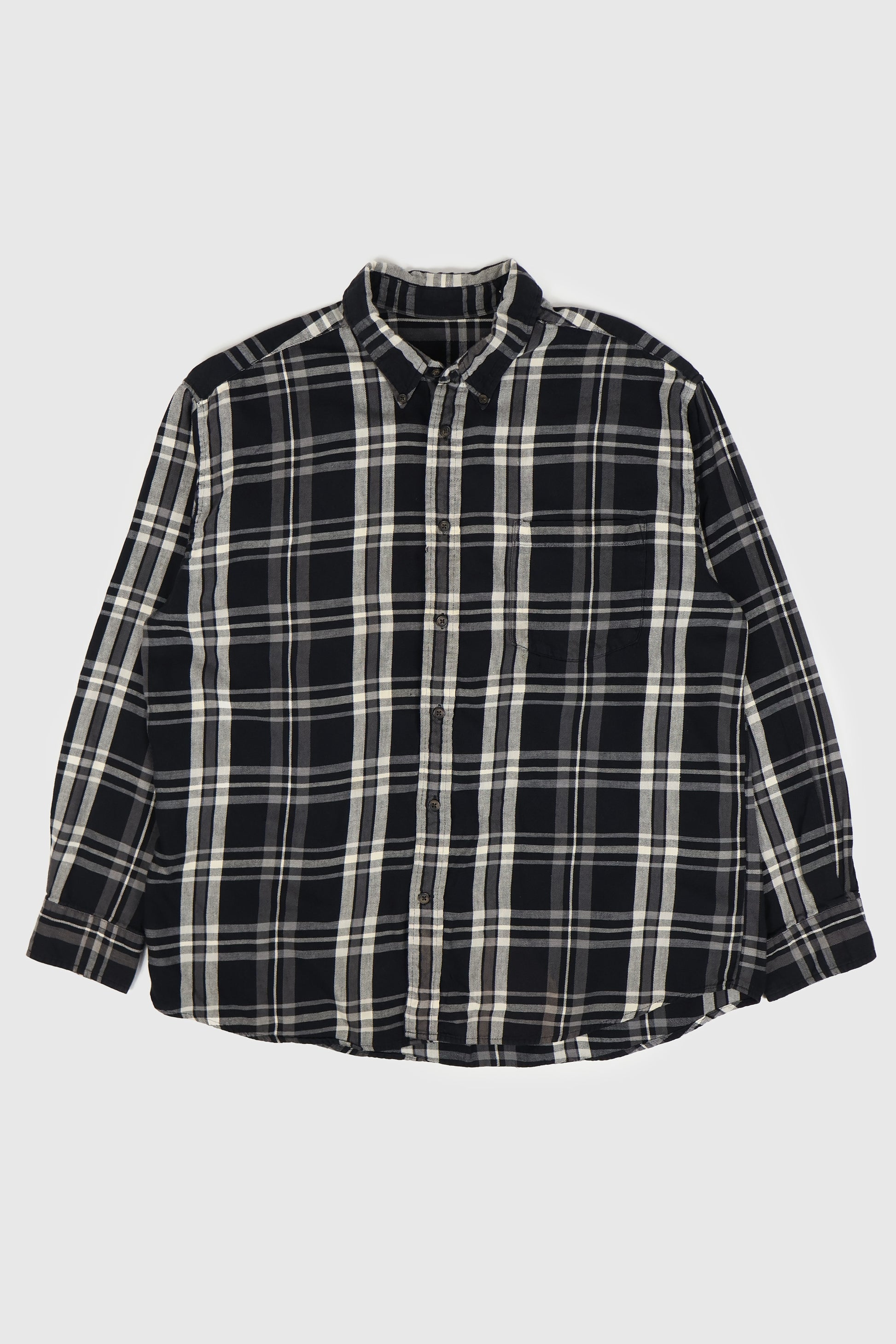 Vintage Black Plaid Button-Down Shirt  Image 0