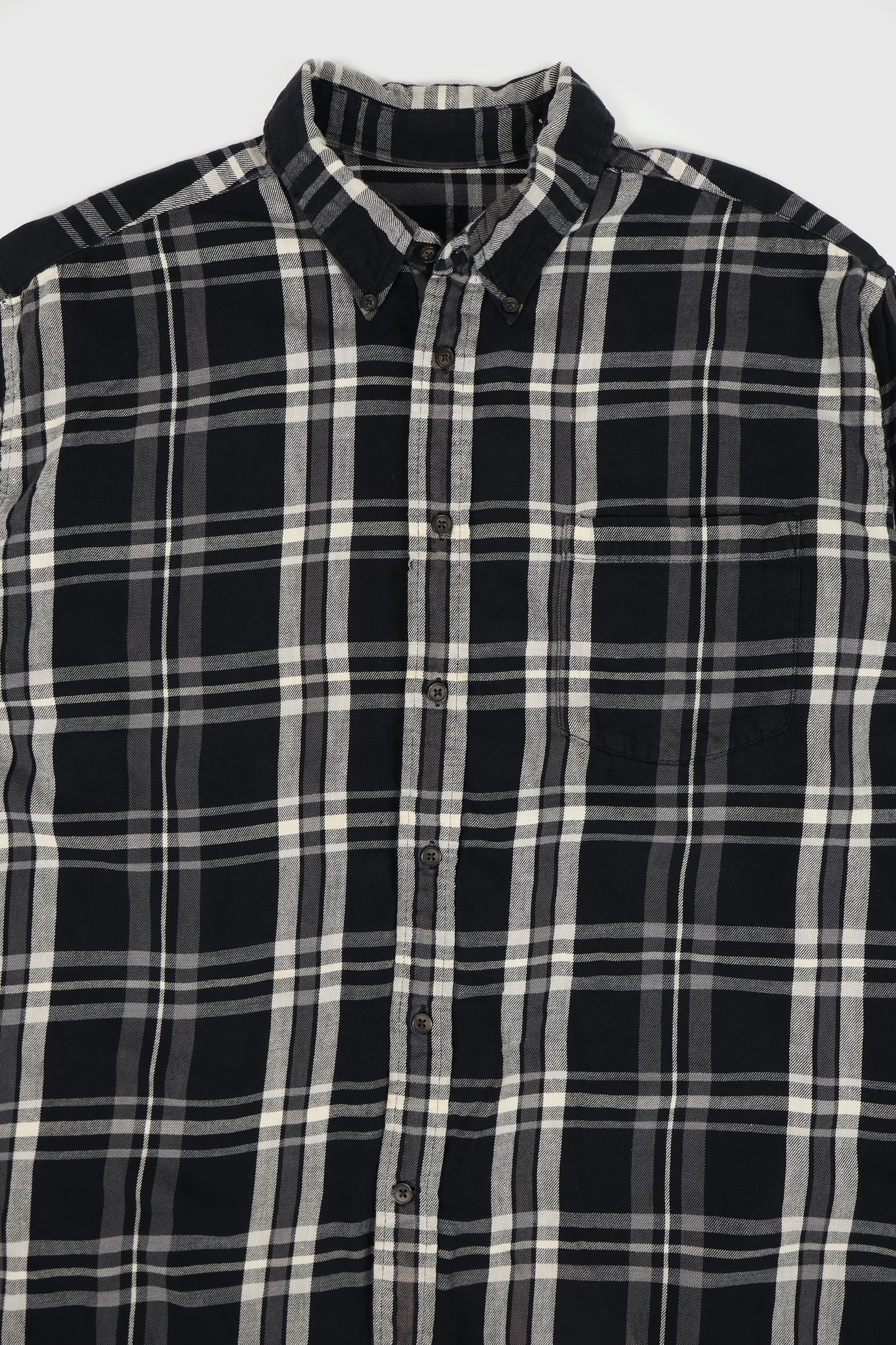 Vintage Black Plaid Button-Down Shirt  Image 1