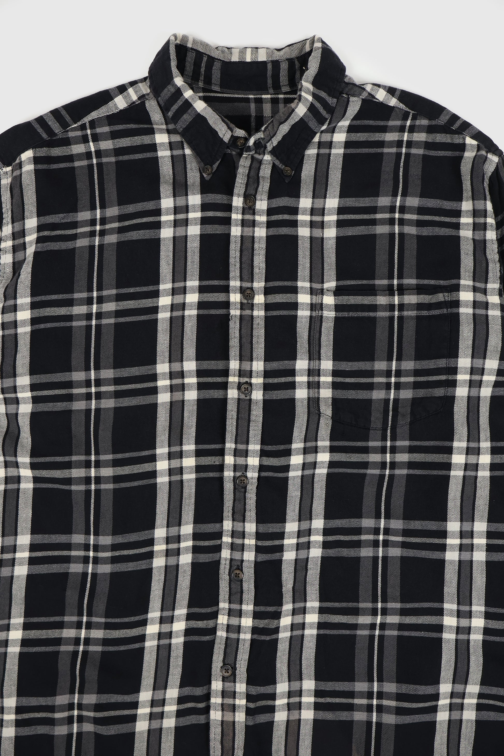 Vintage Black Plaid Button-Down Shirt  Image 1