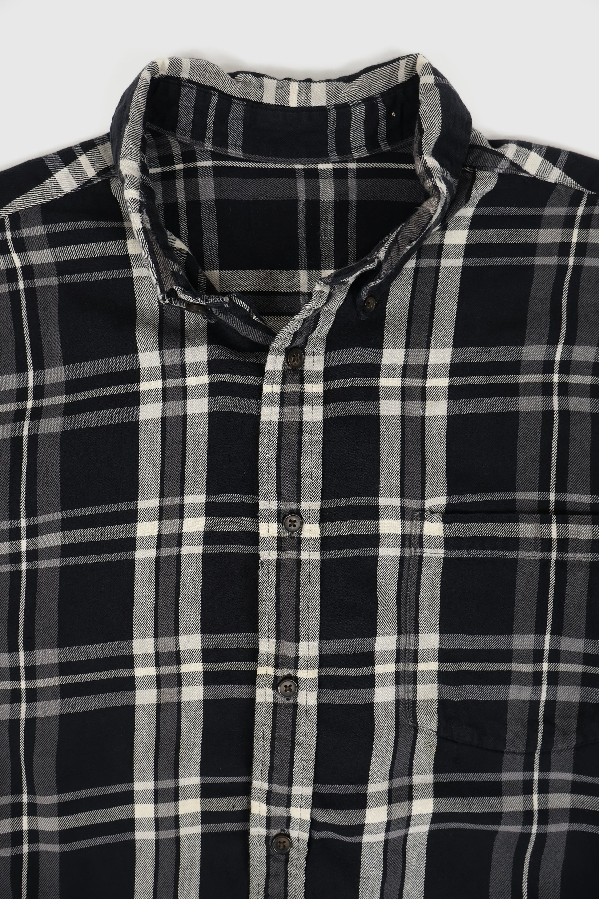 Vintage Black Plaid Button-Down Shirt  Image 2