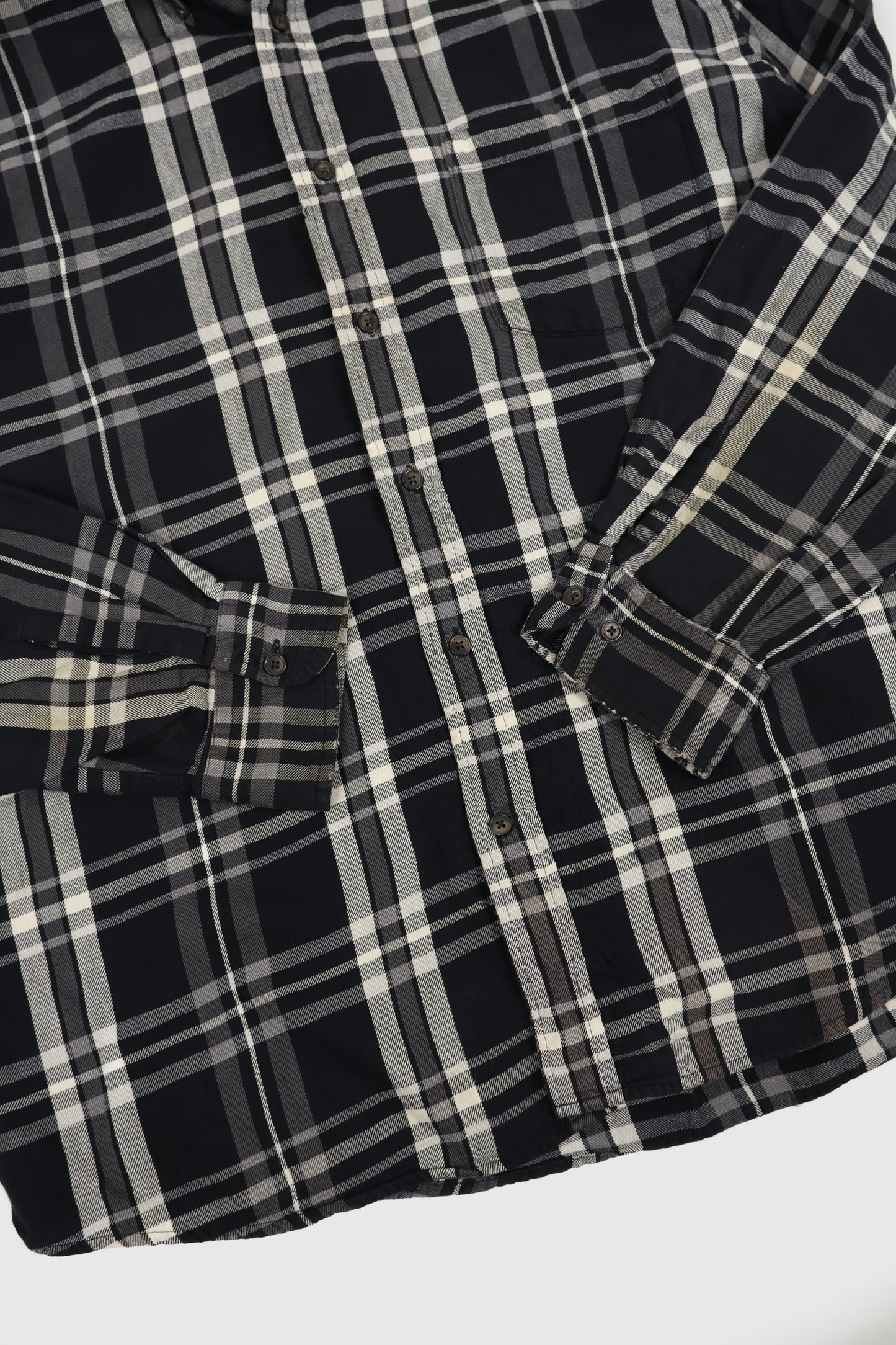 Vintage Black Plaid Button-Down Shirt  Image 3