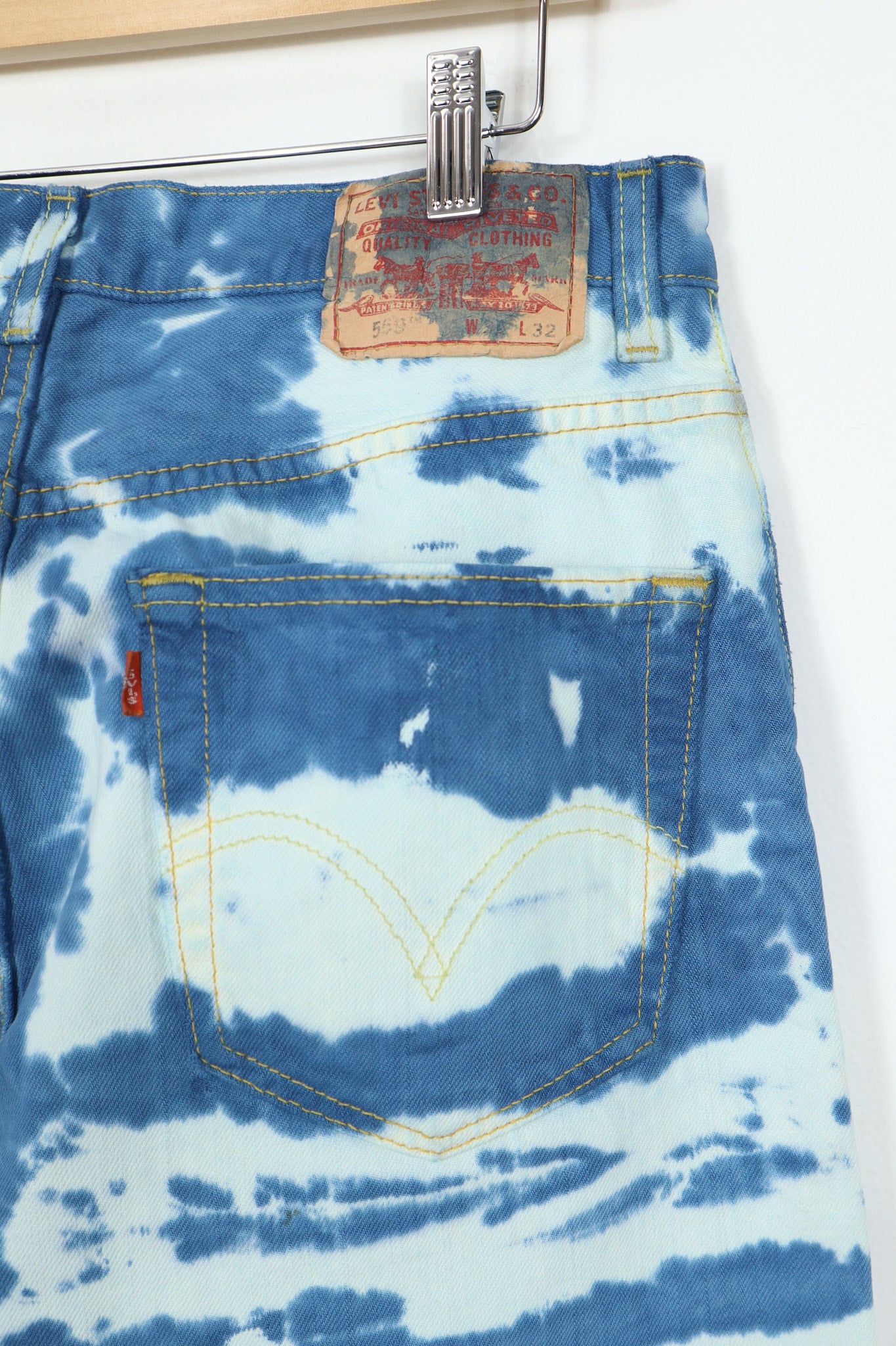Reworked Bleached Levi's 559 Loose Fit Jeans