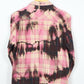 Upcycled Bleached Flannel Button-Down