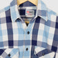 Vintage Blue Plaid Woven Button-Down Shirt