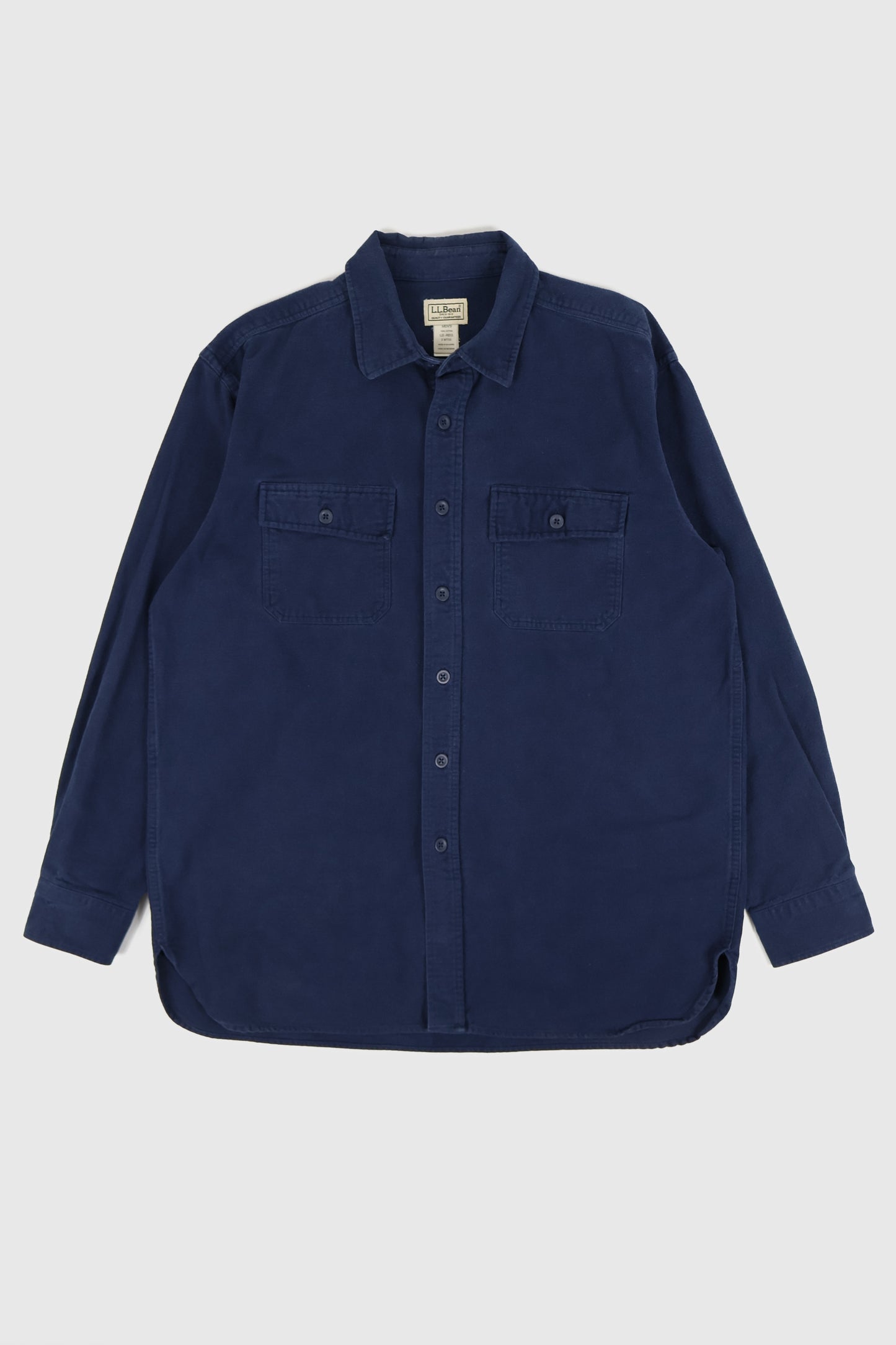 Vintage L.L. Bean Blue Flannel Button-Down Shirt Image 0