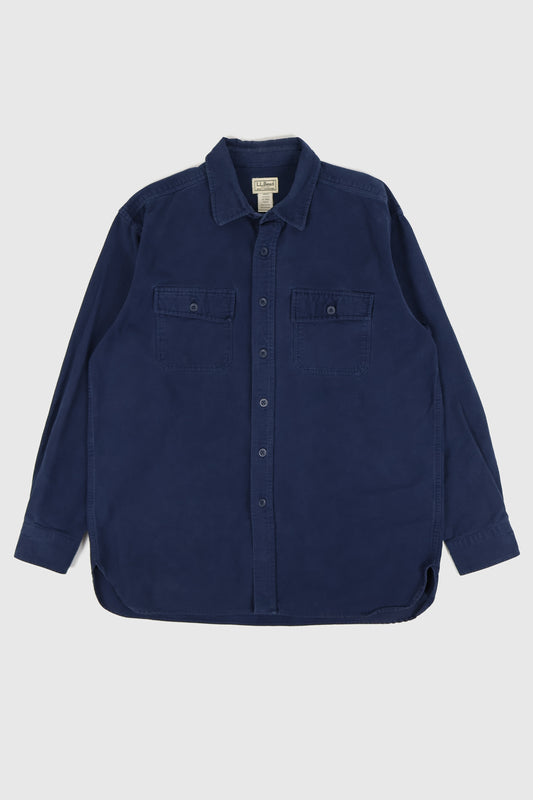 Vintage L.L. Bean Blue Flannel Button-Down Shirt Image 0