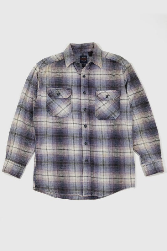 Vintage Blue Plaid Button-Down Shirt