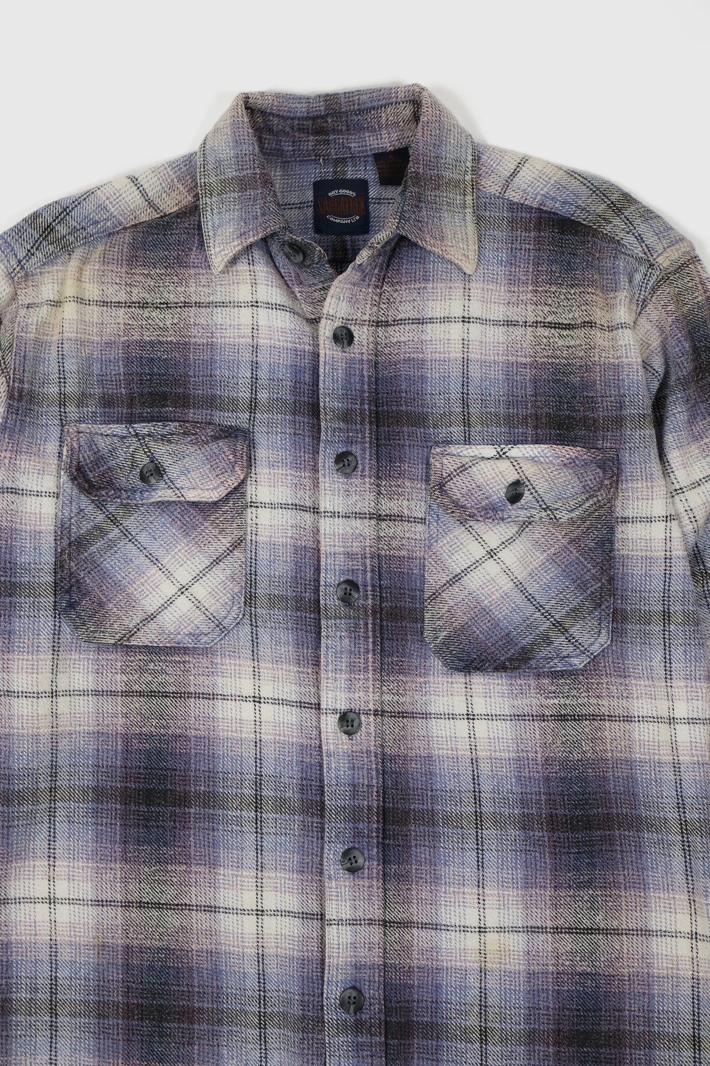 Vintage Blue Plaid Button-Down Shirt