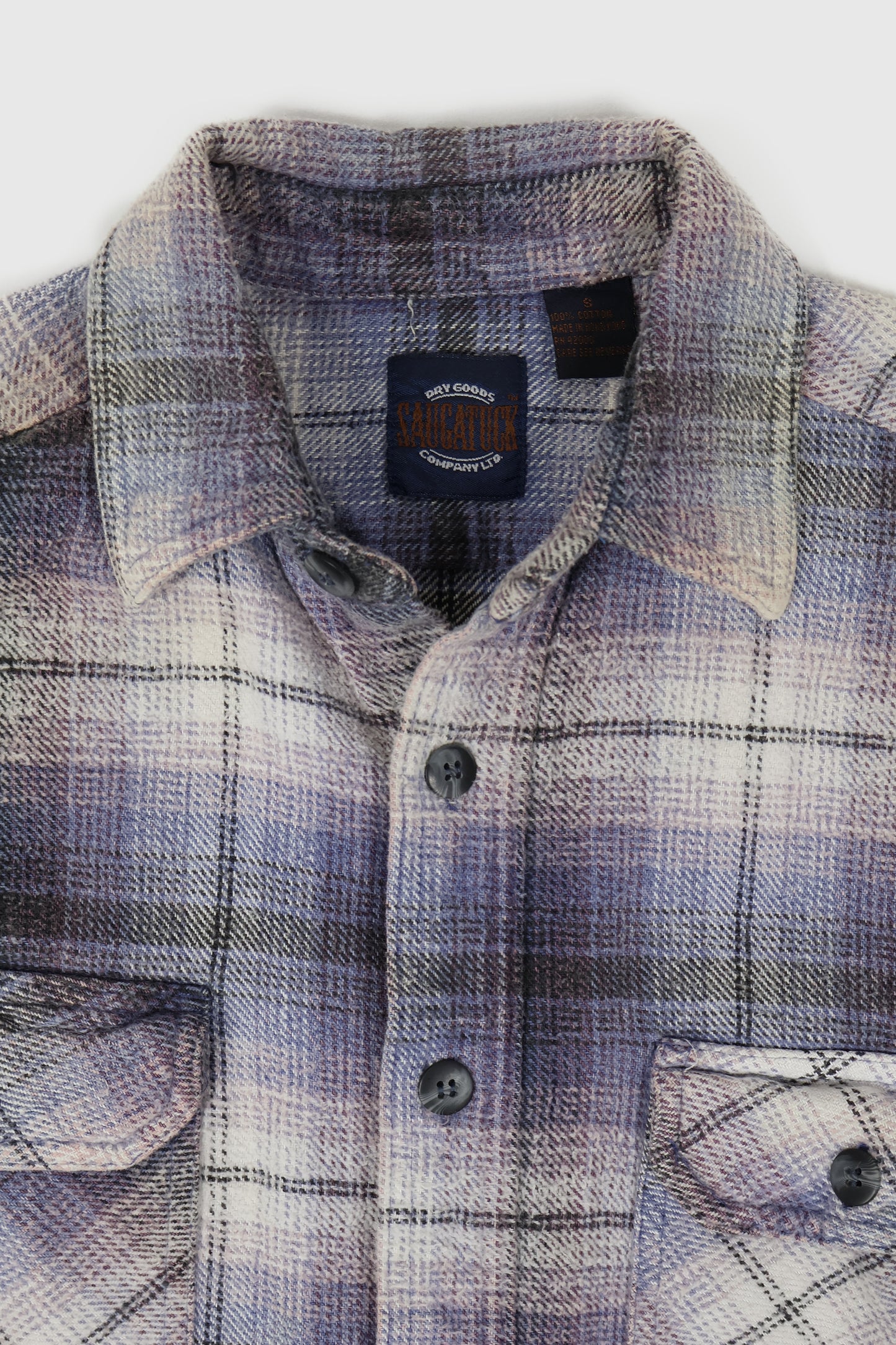 Vintage Blue Plaid Button-Down Shirt