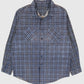Vintage Blue Plaid Flannel Button-Down Shirt Image 0