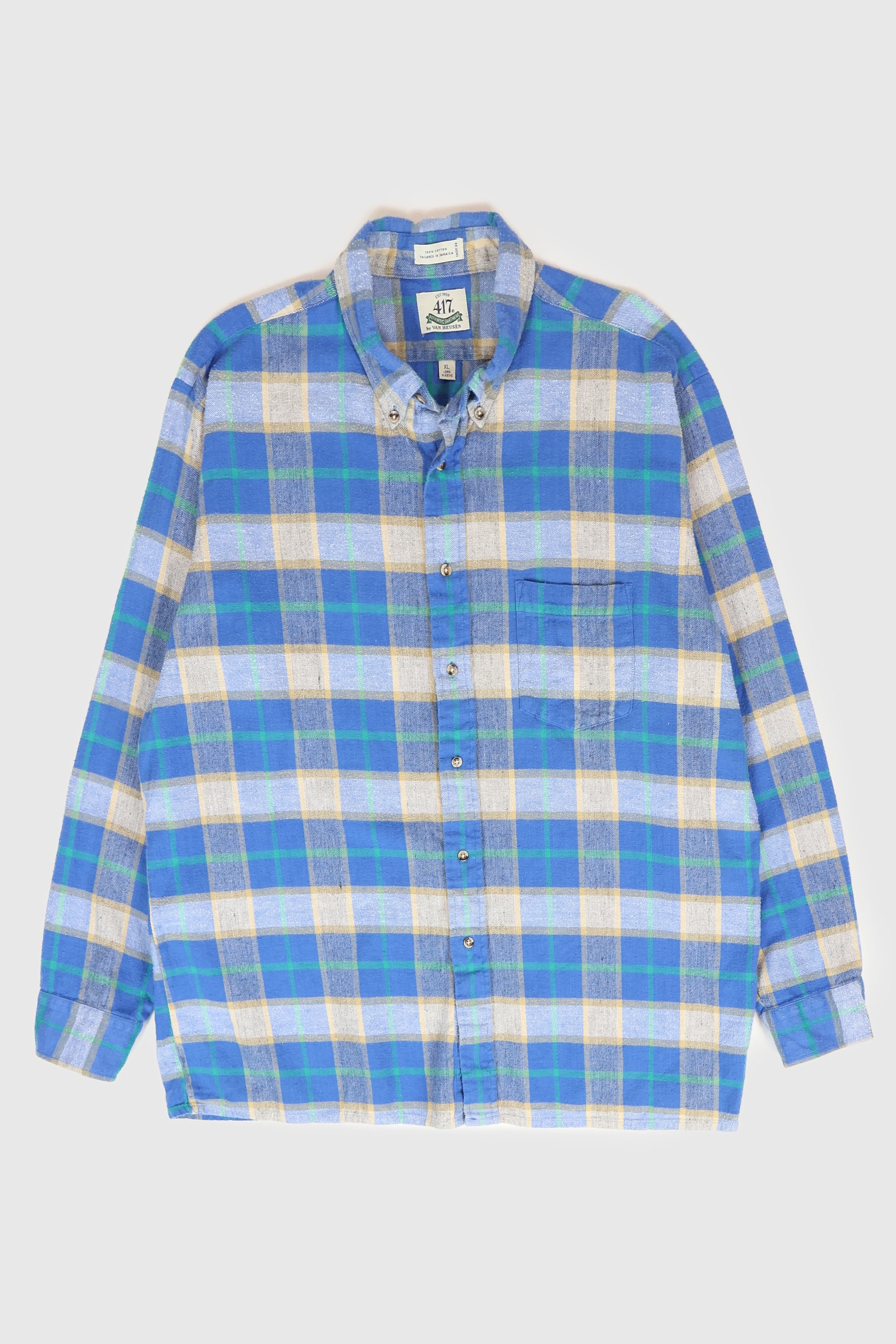 Vintage Plaid Flannel Button-Down Shirt Image 0