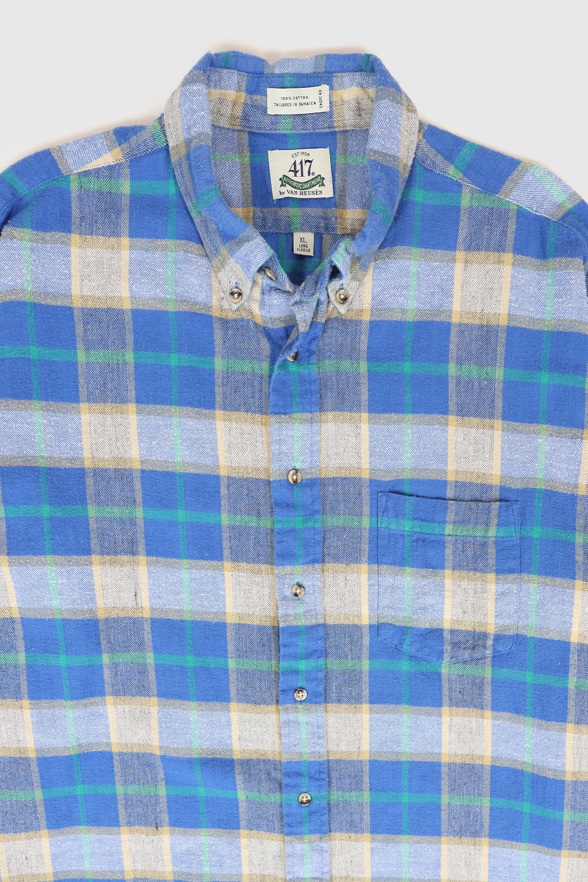 Vintage Plaid Flannel Button-Down Shirt Image 1