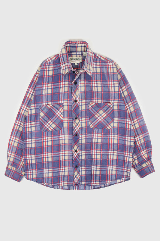 Vintage Faded Lightweight Plaid Button-Down Shirt Image 0