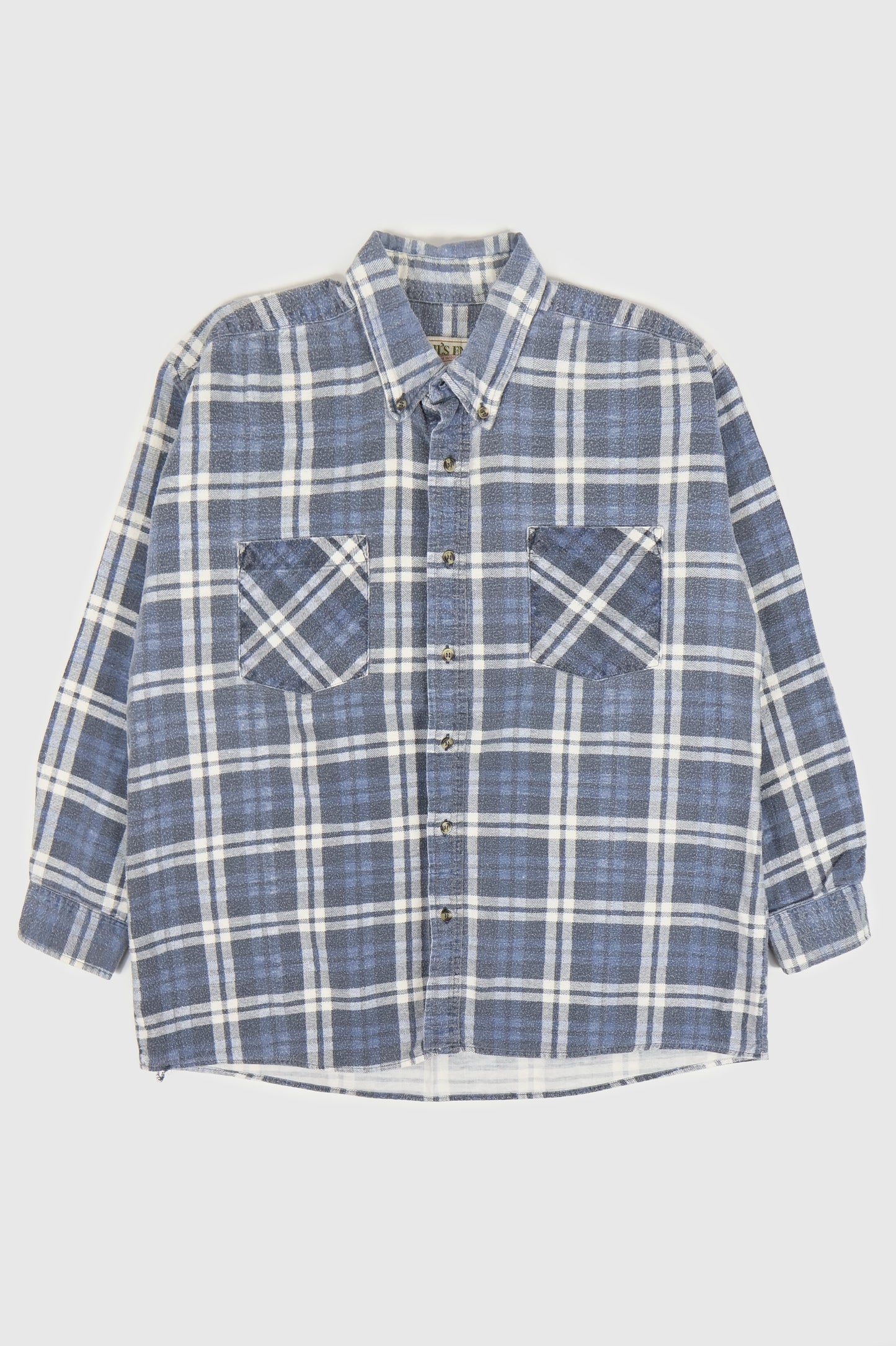 Vintage Faded Flannel Button-Down Shirt Image 0