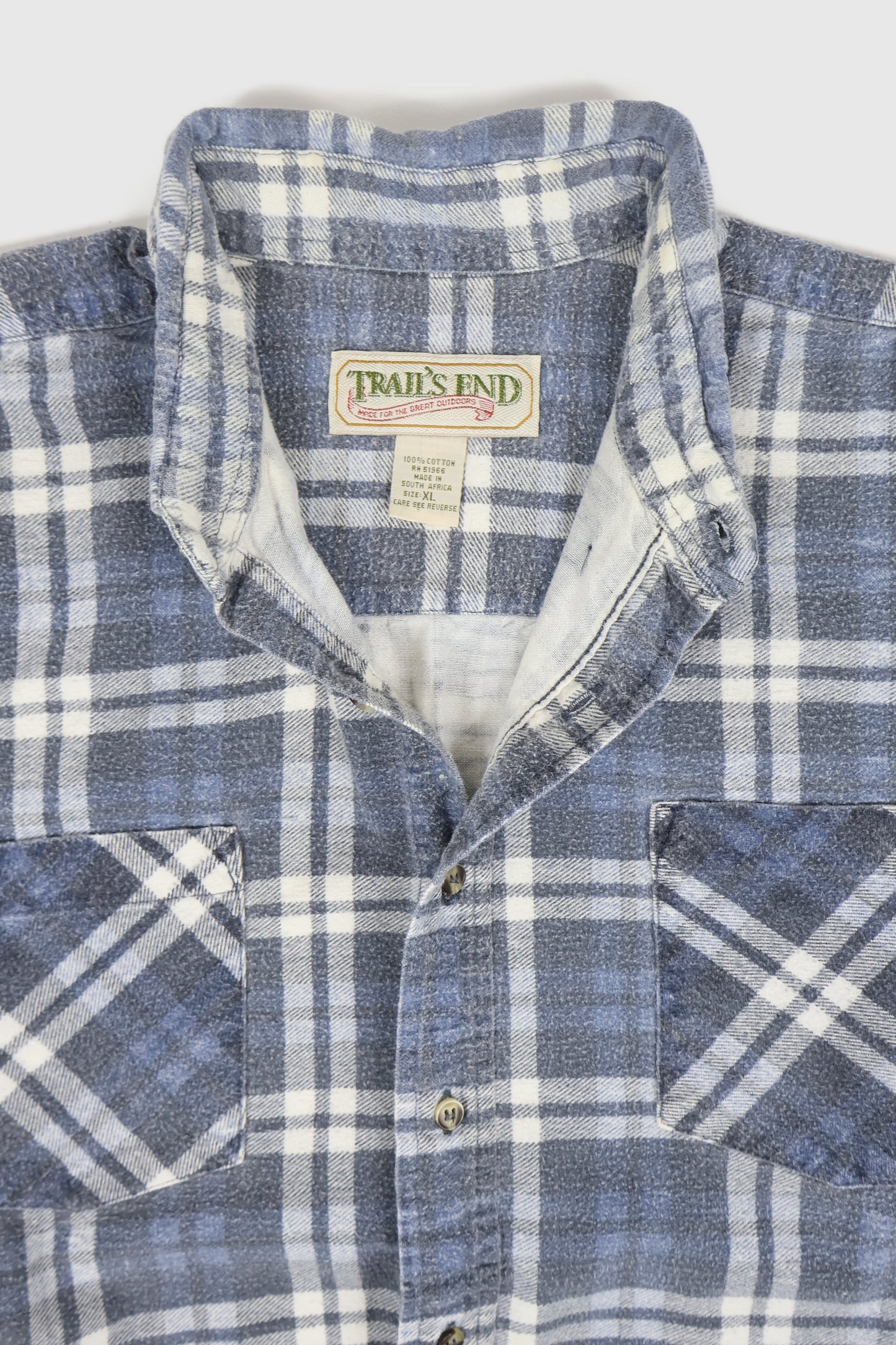 Vintage Faded Flannel Button-Down Shirt Image 2