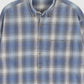 Vintage Faded Blue Plaid Button-Down Shirt