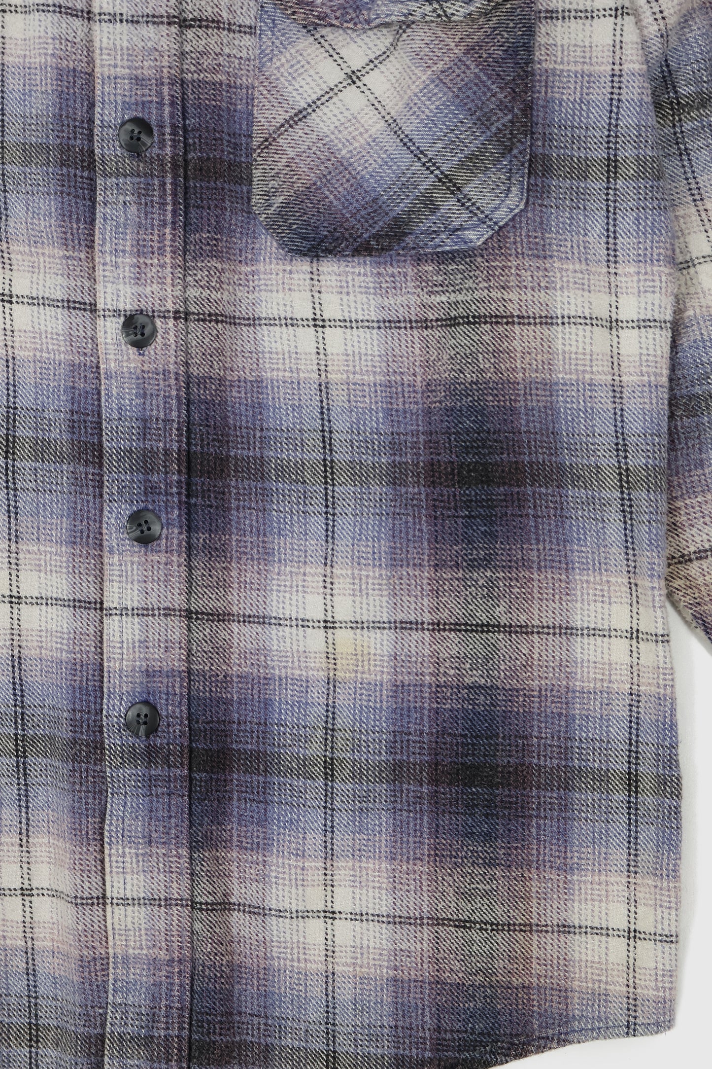 Vintage Blue Plaid Button-Down Shirt