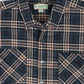 Vintage Blue Plaid Flannel Button-Down Shirt