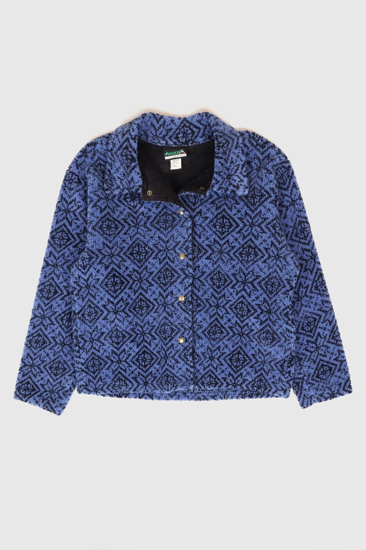 Vintage Blue Pattern Fleece Jacket Image 0
