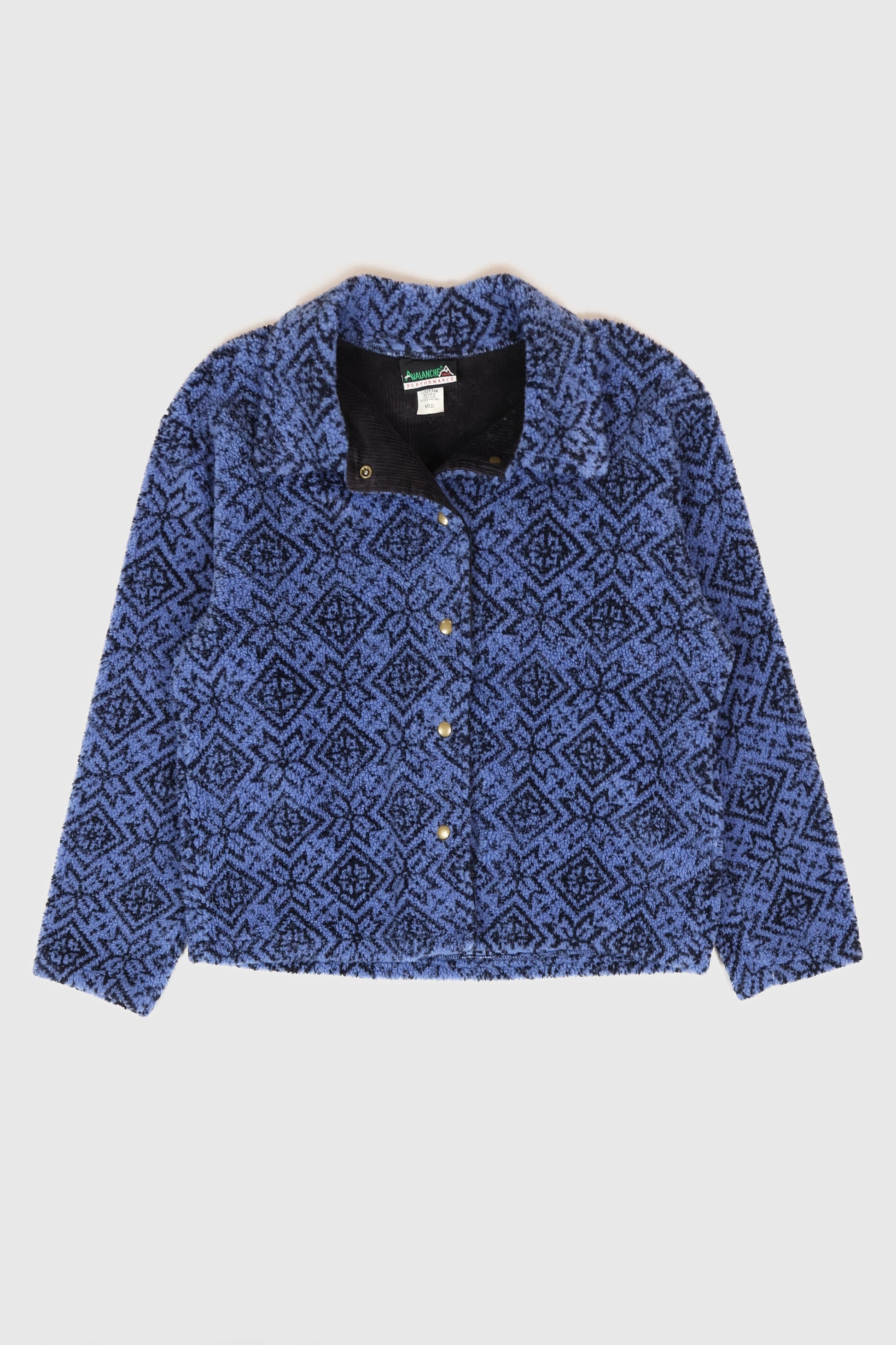 Vintage Blue Pattern Fleece Jacket Image 0