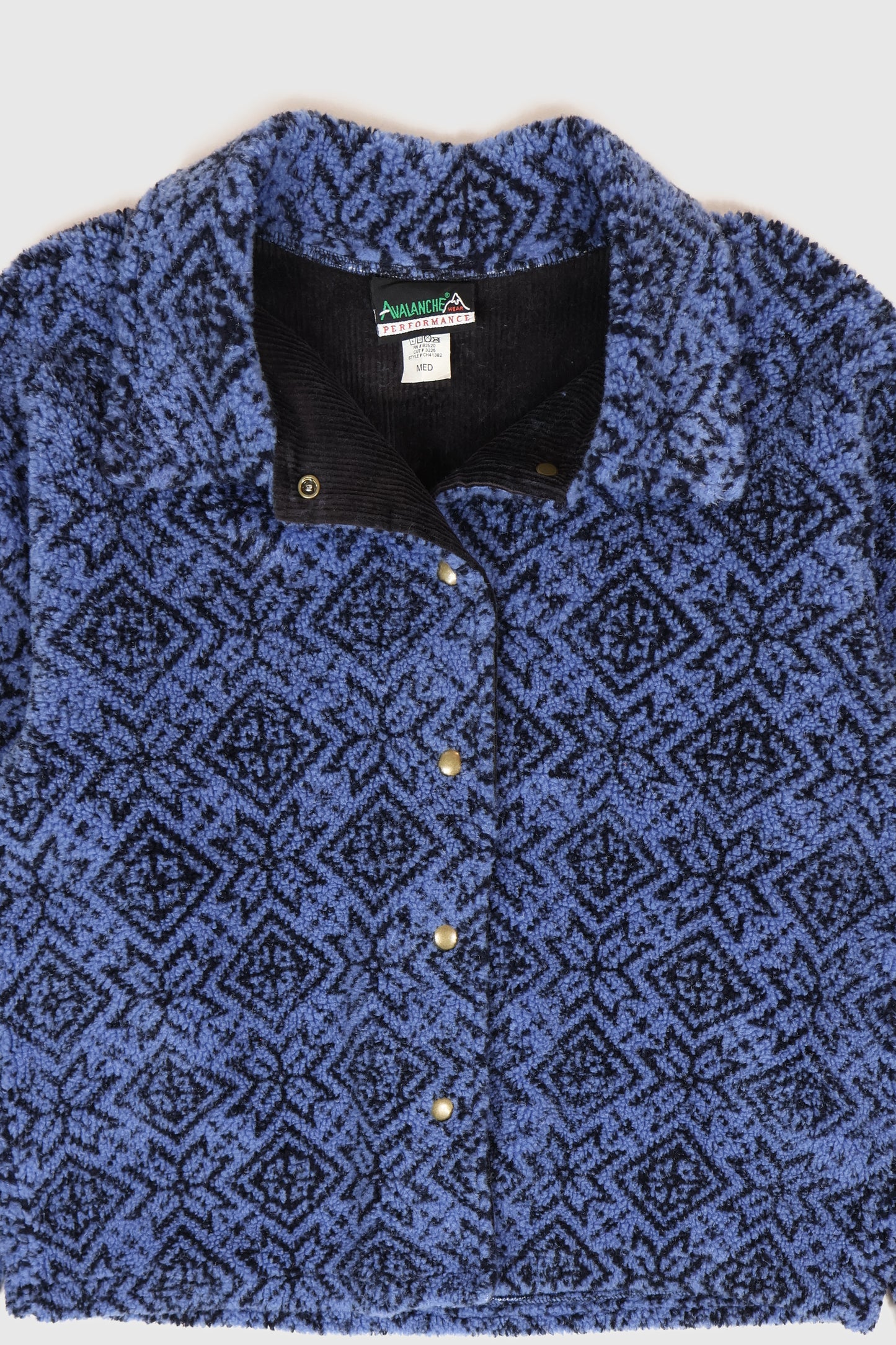 Vintage Blue Pattern Fleece Jacket Image 2