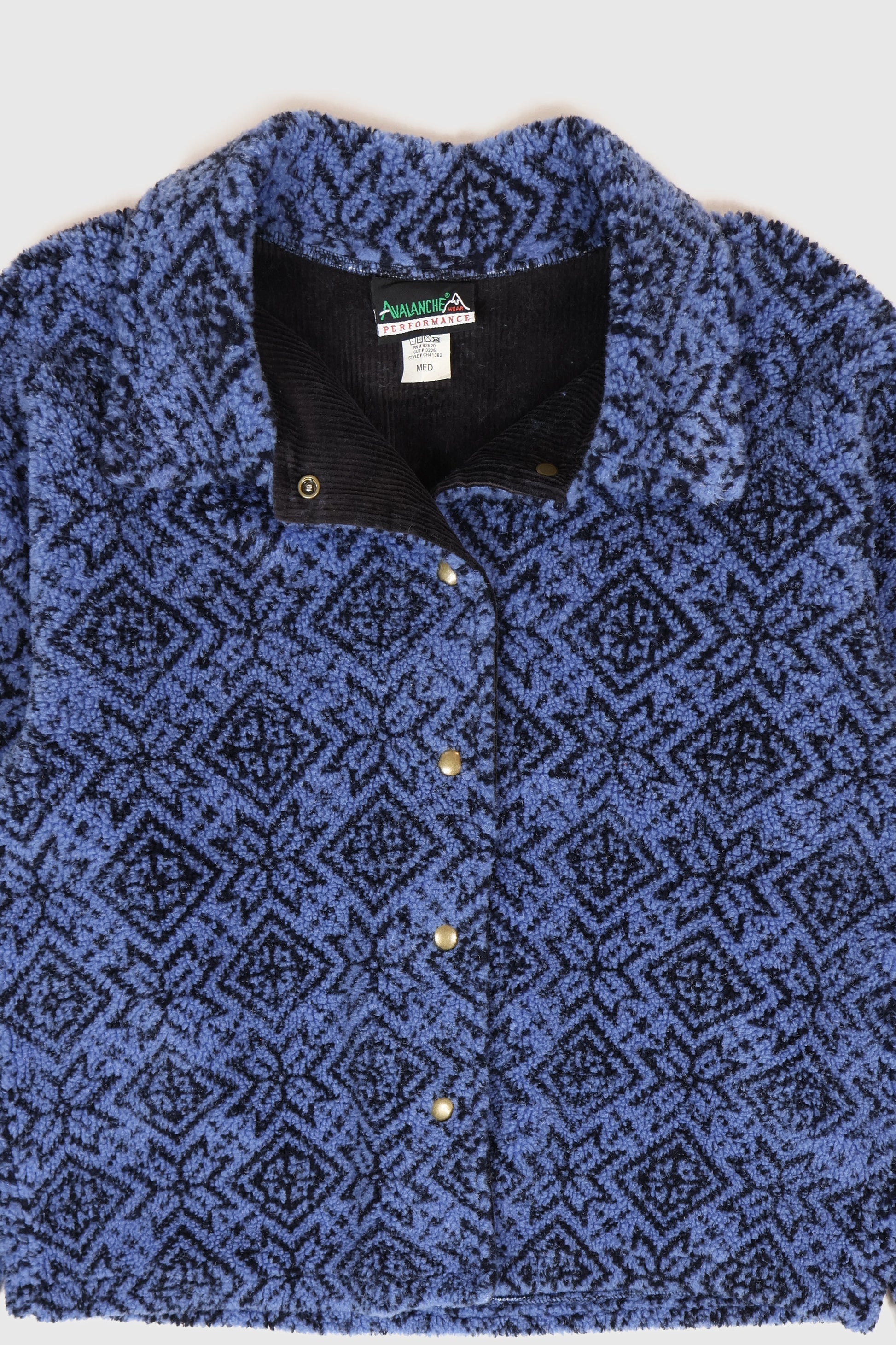 Vintage Blue Pattern Fleece Jacket Image 2