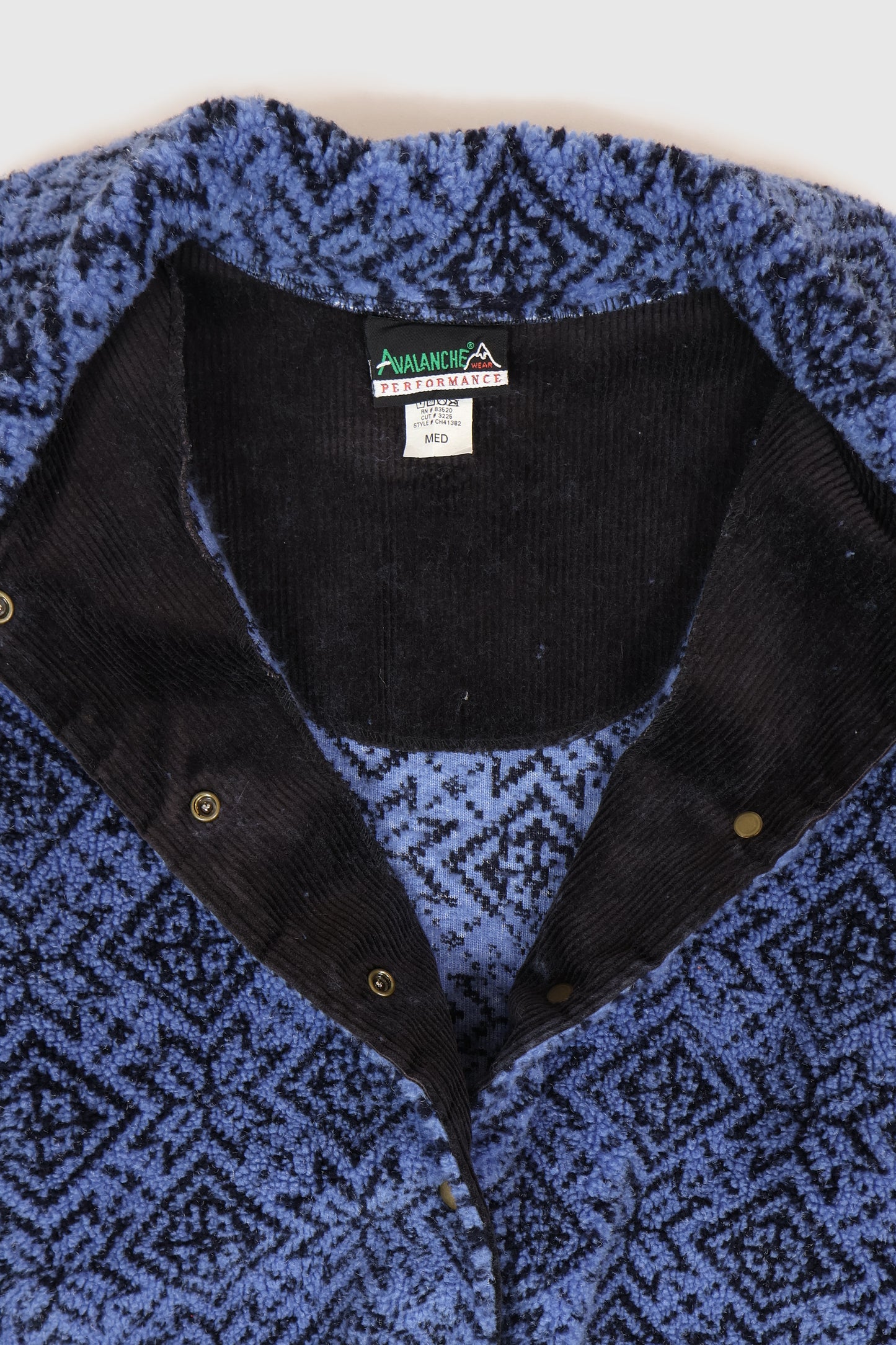 Vintage Blue Pattern Fleece Jacket Image 3