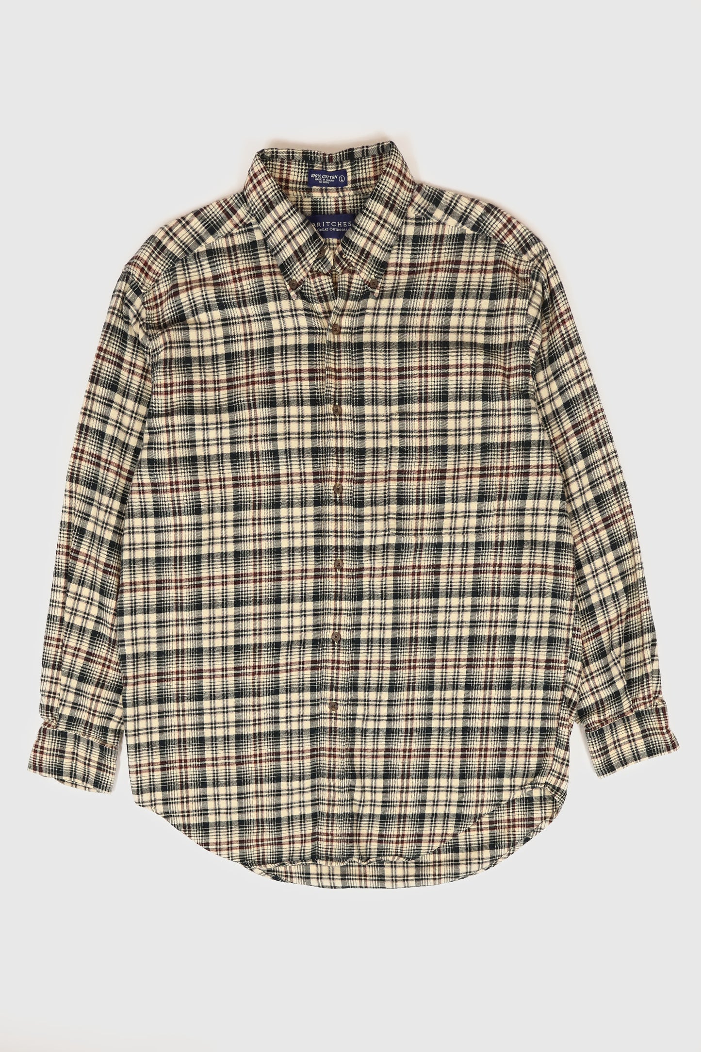 Vintage Plaid Flannel Button-Down Shirt